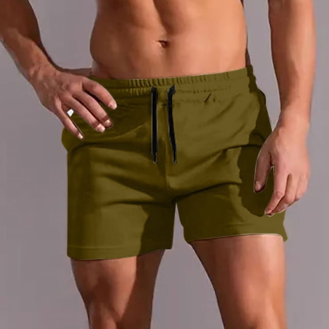 EOYWHK Mens Swim Trunks 3 inch Athletic Gym Shorts Solid Color Hot Spring Holiday Swimming Surfing Bottom