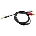 thumbnail image 2 of Audio Cable Practical High Fidelity Black 2 RCA 3.5mm Plug Jack Audio Line for Sound Box, 2 of 8