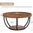 thumbnail image 2 of Tribesigns Table Basse Ronde, Table Basse Industrielle à 2 Niveaux en Forme de Cercle avec Étagères de Rangement, Table Centrale Moderne de 31,7 Pouces en Bois pour Salon, Bureau à Domicile, Brun Rustique, 2 of 9
