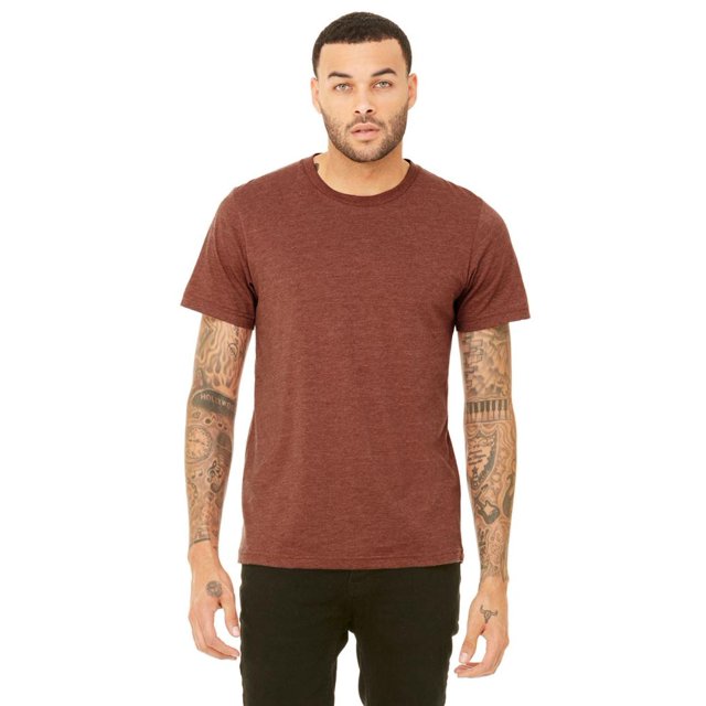 BELLA+CANVAS T-Shirt Jersey CVC pour Homme, TP, Argile Chiné