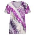 thumbnail image 3 of Birdeem Mode Femme Blouse T-Shirt à Col en V à Manches Courtes Été Imprimé Hauts Amples, 3 of 8