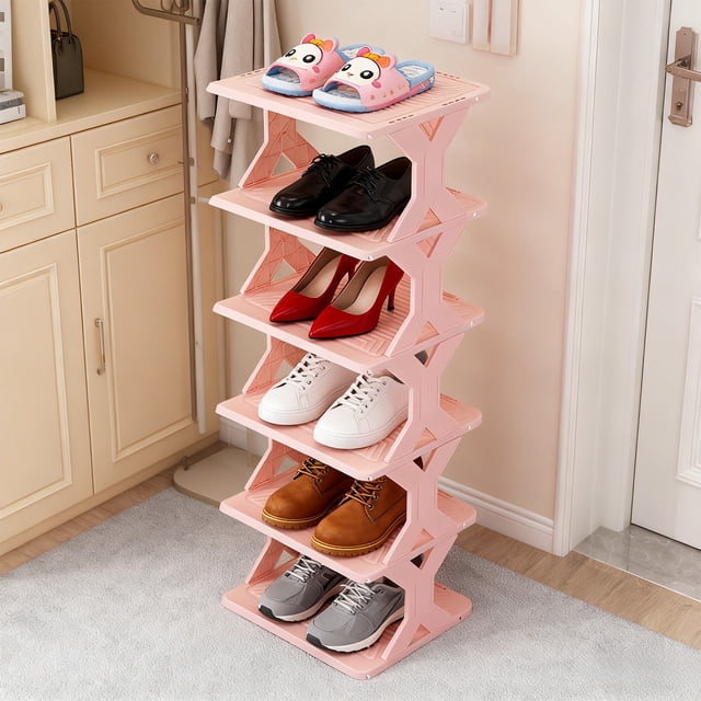 Uuiauoio Thickened and Widened Corner Shoe Rack Small Size Easy to Install Storage Cabinet for Entryway, Closet, Bedroom, Bathroom Organizer , Compact Shoe Shelf for Home Organization