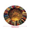 thumbnail image 3 of SIYTUAU 3D Optical Illusion Book Cave Round Area Rug Non Slip Floor Mat For Bedroom Study Library 39.4X39.4 Inches Velvet Soft Pile Polyester Fiber C, 3 of 5
