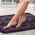 thumbnail image 3 of Clara Clark Bathroom Rugs, Velvet Memory Foam Bath Mat, Ultra Soft Non Slip and Absorbent - Waffled - Set Small, Large & Contour - Purple, 3 of 6