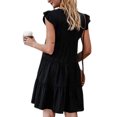 thumbnail image 2 of UKAP Robe T-Shirt pour Femme, Robe d'Été Évasée, Courte Mini, Simple Boho, Noir, P, 2 of 3