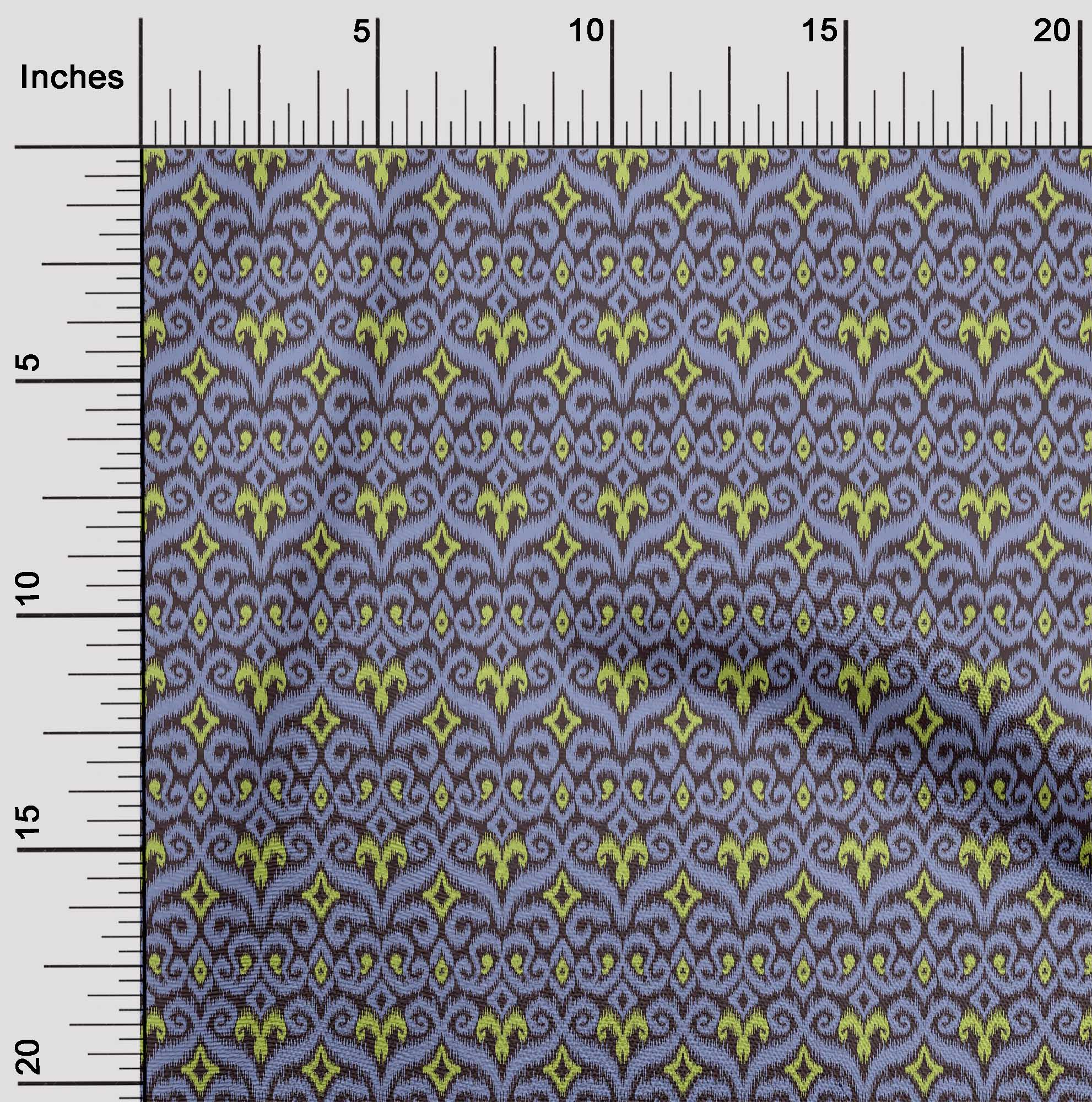 oneOone Cotton Silk Fabric Swirl & Paisley Ikat Printed Craft Fabric BTY 42 Inch Wide