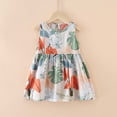 thumbnail image 2 of Yanlir Robe Sans Manches à Col Rond pour Filles Robe d'Été de Plage 6 Mois - 7 Ans Robe Mignonne à Imprimé Graphique pour Tout-Petits pour des Tenues Confortables et Adorables (Multicolore, 2-3 Ans), 2 of 3