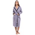 thumbnail image 3 of Women’s Waffle Weave Robe Ladies Hooded Bathrobe 100% Terry Cotton Spa Robes Gray XL, 3 of 8