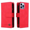 thumbnail image 3 of Case for iPhone 13 Pro Cover Zipper Pocket Wallet Case Magnetic Protective - Red, 3 of 5