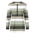 thumbnail image 5 of 2023 Chandail de Mode pour Femmes Rabais de 50 % Liquidation Hauts pour Femmes Automne Manches Longues Chandail Ample Chemise Chic Décontractée Chandails à Rayures à Col Rond pour Dames, 5 of 5