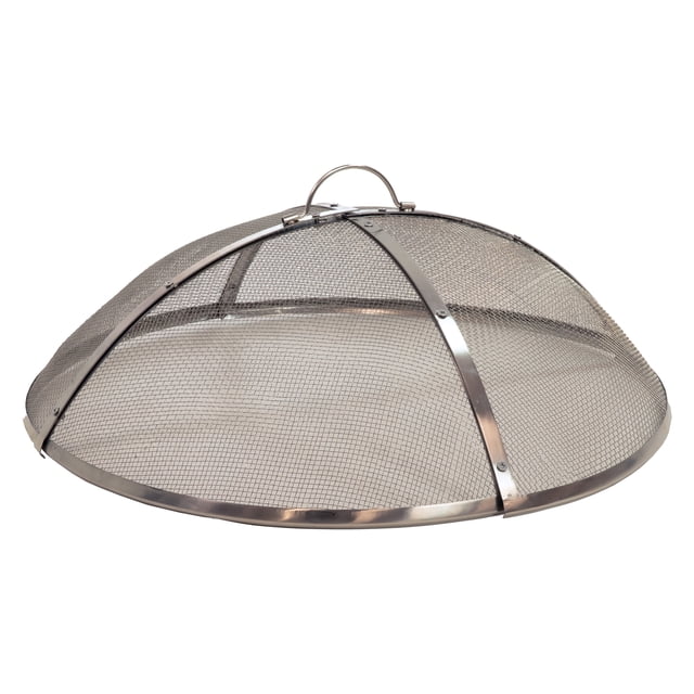 Sunnydaze Heavy-Duty 24" Stainless Steel Mesh Round Fire Pit Spark Screen with Lifting Ring