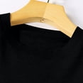 thumbnail image 4 of yoeyez Chandails Légers pour Femmes à Manches Longues Col Ras du Cou Chandail Uni Chandail Léger Doux Tricoté Hauts Bas d'Automne Noir 3TG, 4 of 6