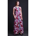 thumbnail image 3 of Bimba Robe Longue Décontractée d'Été Sans Manches à Fente avant Imprimée Teinture sur Nœuds pour Femmes - Petit, 3 of 5