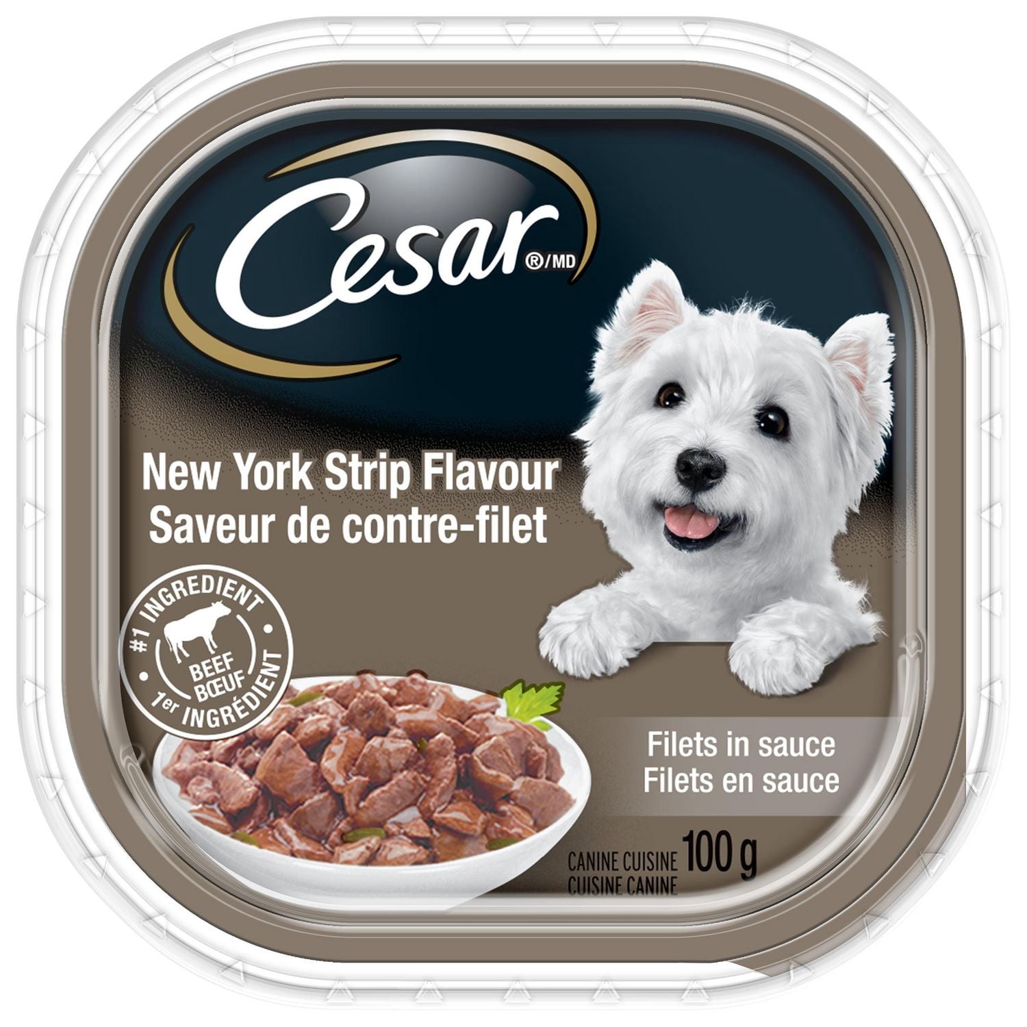 Cesar Filets in Sauce New York Strip Flavour Soft Wet Dog Food