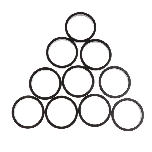 10Pcs Bike Headset Spacer Aluminium Alloy Stem Headset Spacer /8-Inch Stem Black