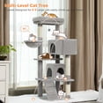 thumbnail image 2 of PAWZ Road 56.3" Large Cat Tree Indoor Multi-Level Cat Tower with Super Large Top Perch Light Gray, 2 of 8