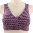 thumbnail image 2 of Timegard Front Closure Bras for Women Striped Wireless Full Coverage Wide Strap Comfortable Everyday Bras, 2 of 7