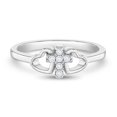 thumbnail image 1 of 925 Sterling Silver Girl's Size 4 Religious Tiny Cross Cubic Zirconia Heart Ring, 1 of 6