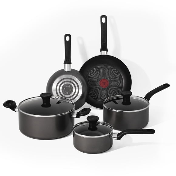 T-fal Easy Care Antiadhésif, Batterie de Cuisine 15 Pièces, Antiadhésif ProGlide, avec Technologie Thermo-Spot®, Va au Four et au Lave-Vaisselle, Noir