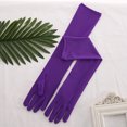 thumbnail image 2 of facefd 2pcs 45cm Multicolore Femmes Long Dîner Robe Gants Chaud Lait Dames Mitaines Gants Conduite Automne Festival Fête Violet, 2 of 8