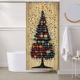 thumbnail image 5 of Fmbmuo Crochets Rideaux de Douche de Noël Noirs en Nylon, Décorations en Spandex, Rideau de Douche Style Ferme avec Rennes 1 Pcs, 5 of 5