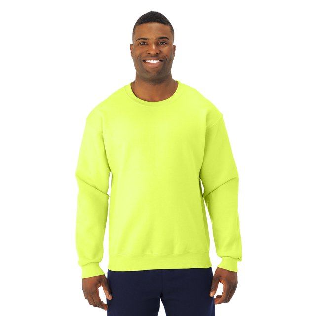 Jerzees Chandail Molletonné à Col Rond pour Hommes NuBlend Super Sweats, TG, Vert Sécurité