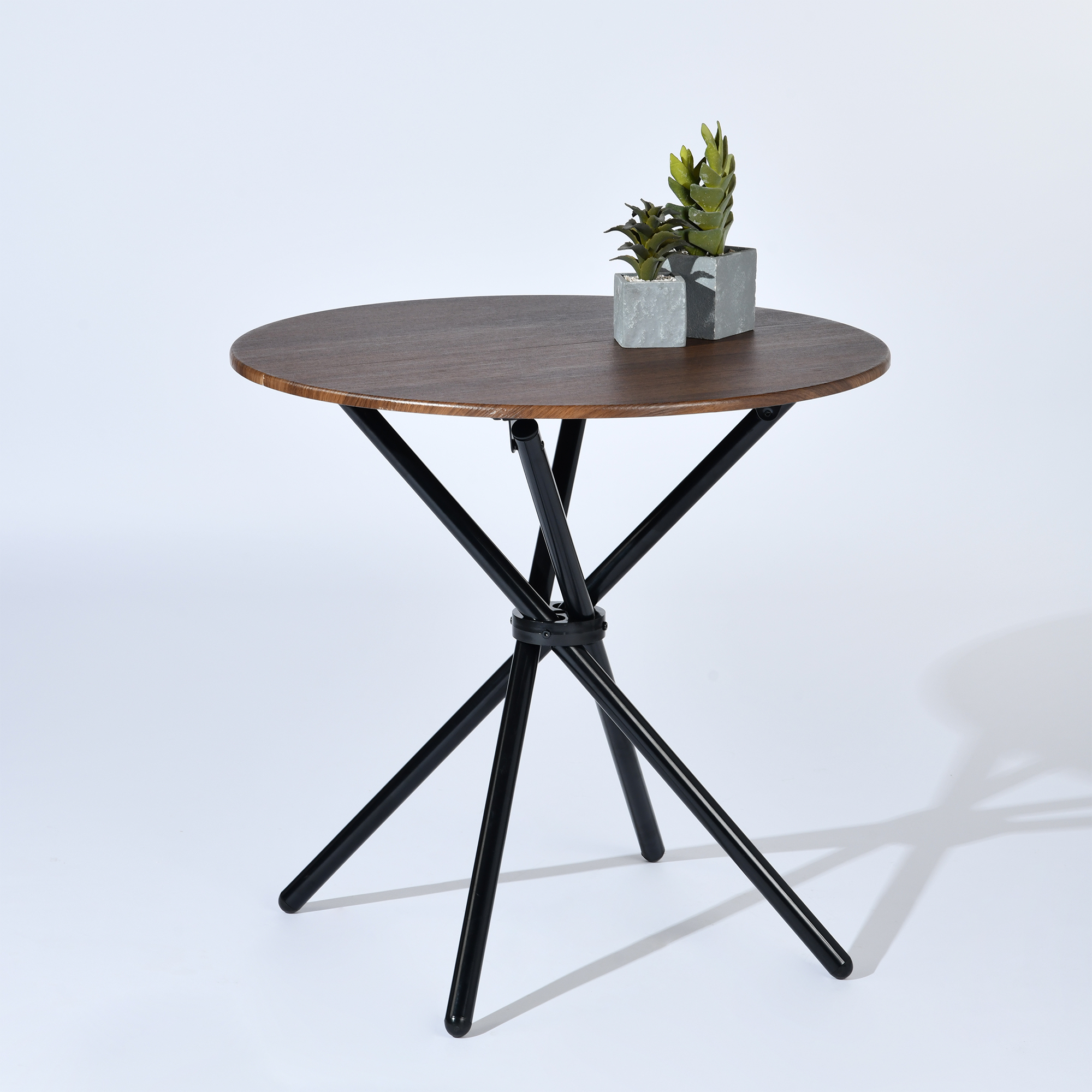 Table de Salle à Manger Ronde Homy Casa, Table de Cuisine Moderne en Bois de 31,5 po avec Pieds en Métal