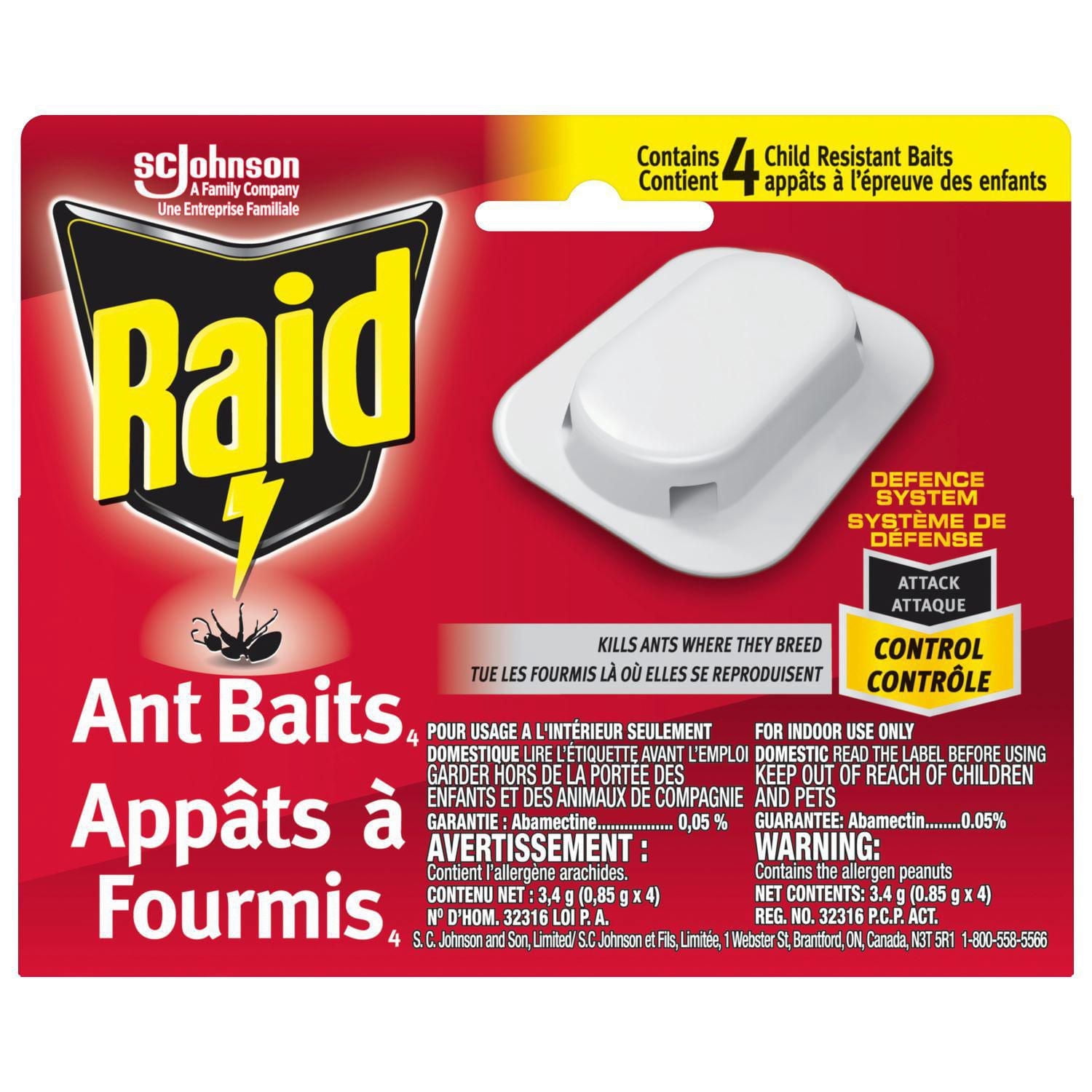 Raid Ant Killer Baits and Trap, Kills the Queen and Colony, Child Resistant, 4 Count