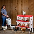 thumbnail image 2 of Chicken Nesting Box, 6 Compartment Metal Chicken Nesting Boxes for Chicken Coop, Easy Egg Collection, Easy Cleaning, Chicken Laying Boxes with Bracket Legs for Hens, Red, 2 of 7
