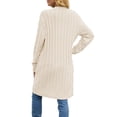 thumbnail image 4 of FOCUSNORM Cardigan pour Femme Juniors, Pull-Over à Manches Longues Uni avec Poches, 4 of 5