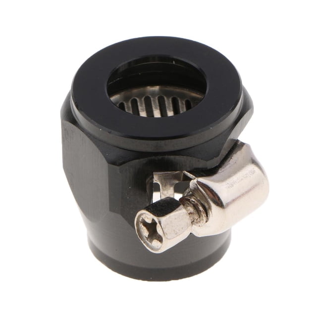 Almencla 8AN Aluminum Braided Fuel Line Swivel Fitting Hose End Oil Line Clip Black