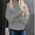 thumbnail image 4 of TIMIFIS Chandails pour Femmes Chandail à Enfiler Haut Col Rond Manches Longues Ample Duveteux Tricot Épais Chaud Chandail à Enfiler Hiver Automne Haut Vêtement d'Extérieur Automne/hiver, 4 of 5