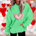 thumbnail image 2 of Penkiiy Mode Décontractée pour Femmes Impression de la Saint-Valentin Hauts à Manches Longues Chandails en Molleton TG Vert, 2 of 5