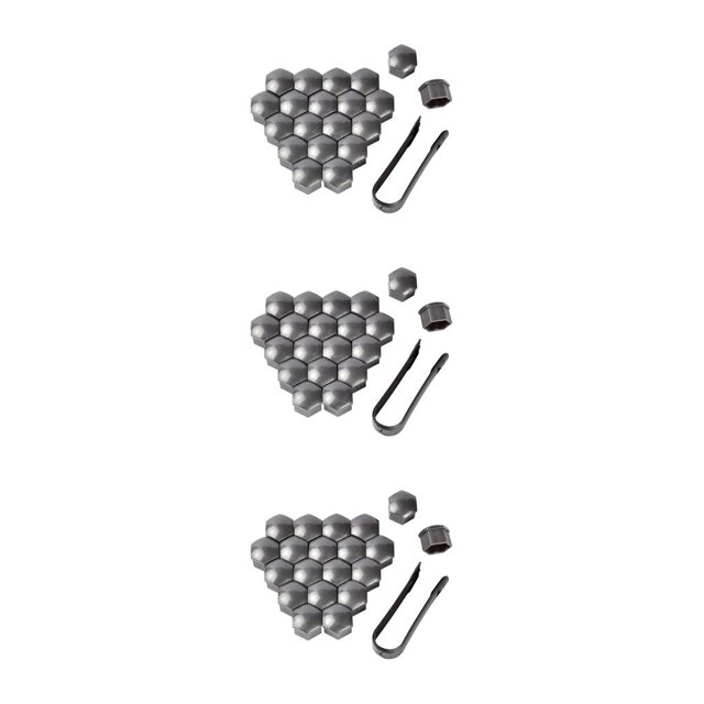 serony 20 Pcs Embouts de Roue de Voiture Couvre-Vis de Moyeu Automobile avec Clip Gris 21mm 3Set