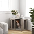 thumbnail image 2 of PawHut Dog Crate Furniture, 41 Inch Corner Design with Cushion, Grey, 2 of 10