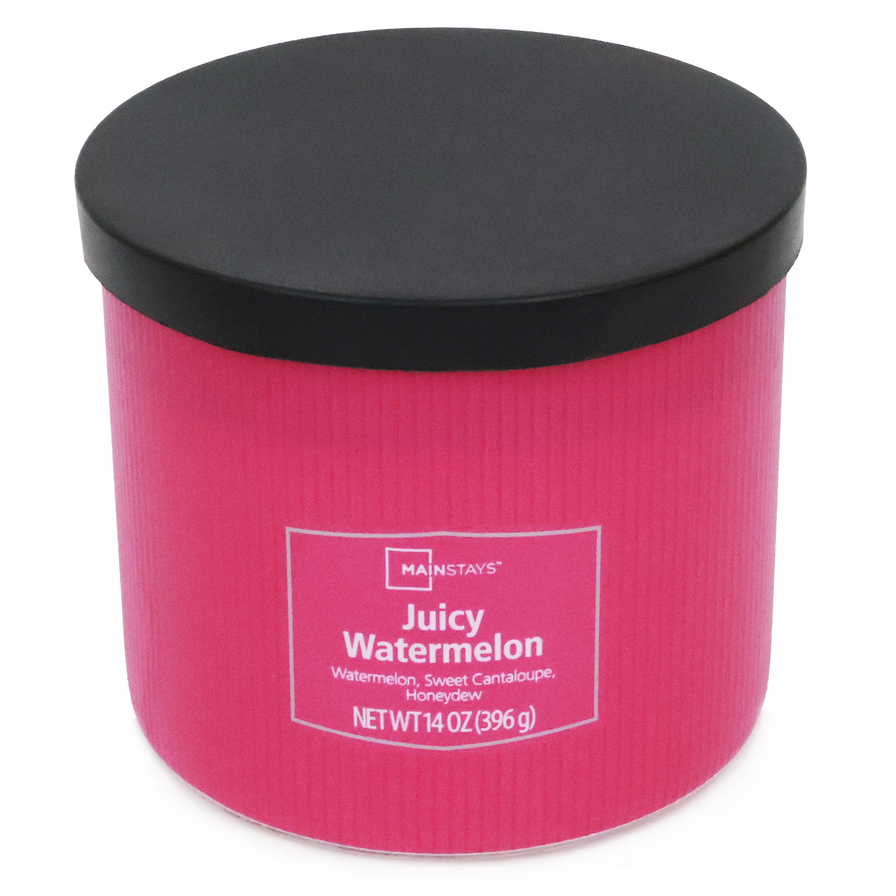 Bougie parfumée Mainstays à 3 mèches, enveloppée texturée à la pastèque juteuse, 14 oz