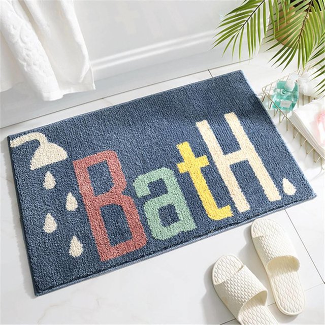 Ruch Rug Simple Flocking Bathroom Carpet, Microfiber Cotton, Dense Touch, Soft, Skin-friendly, Water-absorbing, Non-slip, Firm Selvedge, Not Easy to Shed