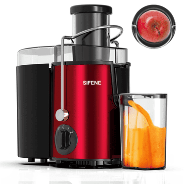 SiFENE 400W Centrifugal Juicer Machine, 3" Wide Chute, Adjustable Speeds, Easy Clean, Red, New