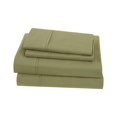 thumbnail image 4 of Brooklyn Loom Solid Cotton Percale Olive Green Full Sheet Set, 4 of 4