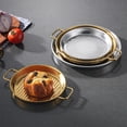 thumbnail image 4 of WIFKLSIIPG Plat de Gril Rond en Acier Inoxydable avec Poignée Assiette de Déjeuner Polyvalente Bord Roulé Plaque de Cuisson pour Dessert Cuit Croustilles Poêles, 4 of 7
