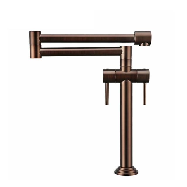 Solid Brass Hot&Cold Pot Filler Tap Deck Mounted Kitchen Faucet Brushed Golden ,High Water Flow Rate