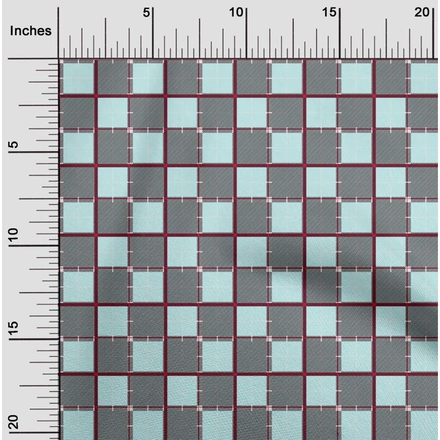 oneOone Cotton Poplin Fabric Tartan Check Print Sewing Fabric BTY 56 Inch Wide
