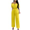thumbnail image 2 of Birdeem Womens One Line Neck Waist Loose Straight Jumpsuit Versatile Pants, 2 of 6