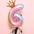 thumbnail image 2 of Birdeem Crown Number Foil Balloons Number Ballon Happy Birthday Party Decoration 32 Inch, 2 of 12