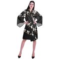 thumbnail image 2 of Moomaya Printed Womens Kimono Sleeve Robes Satin Silk Getting Ready Bridal Robe Coverup, 2 of 7