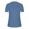 thumbnail image 5 of LSLJS Womens T Shirts Women's Fashion Casual Round Neck Pleated Solid Color Button Top Blouse, 5 of 5