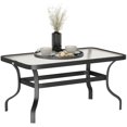 thumbnail image 1 of Outsunny 37" Outdoor Patio Coffee Table with Tempered Glass Top, Black, 1 of 10