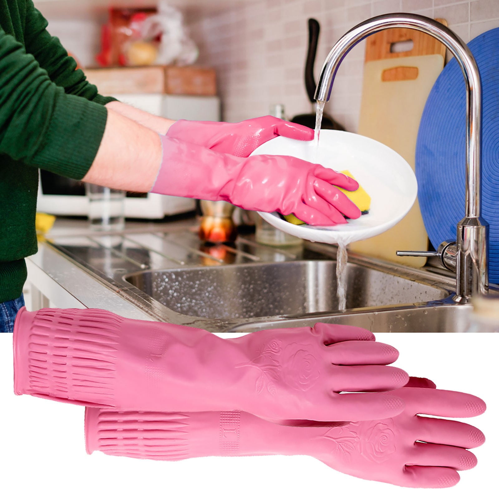 12 Paires De Gants Ménagers Néoprène – Mapa Pro NL34, Taille S-M, Résistants Aux Produits Chimiques