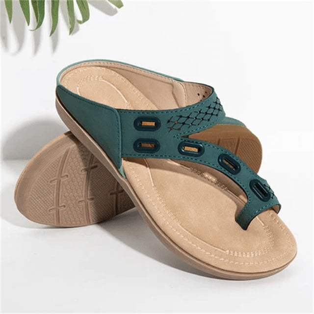 RKSTN Sandals for Women Flat Massage Flip Flops Sandals And Slippers Set Toe Sandals Soft Comfortable Sandals