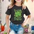 thumbnail image 2 of Ensemble de Pyjama Short pour Fille Haut pour Bébé Fille Enfant Filles Pâques Mignon Saint Pat Col Rond Manches Courtes T-Shirt Été Décontracté T-Shirt, 2 of 4